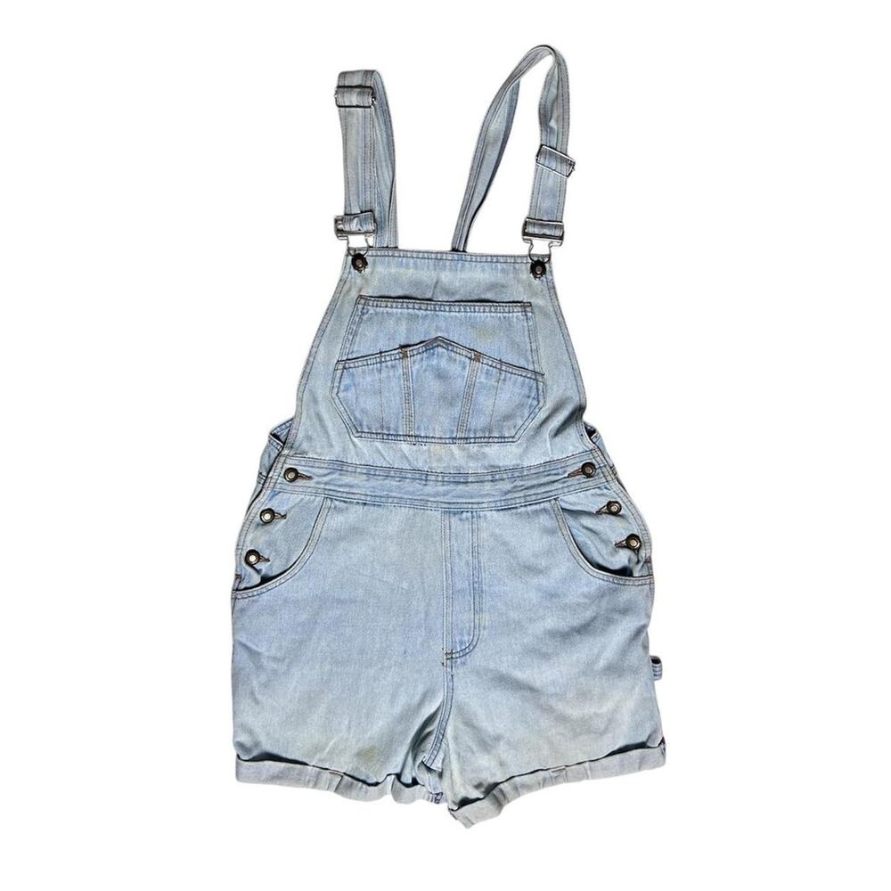 Bugle Boy for Women Vintage 90s Denim Bib Overall Shorts Shortalls 6